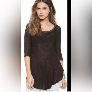 Free People Black Sheer Tunic